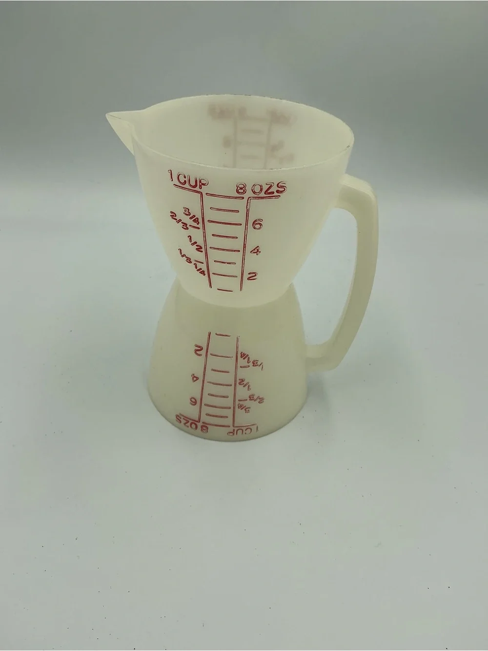 Vintage Tupperware Wet Dry Measuring Cups Twin Double Measure 1 cup 8oz